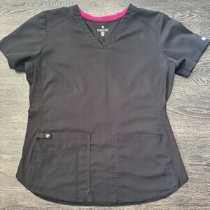 Med Couture Black Scrub Top. Large